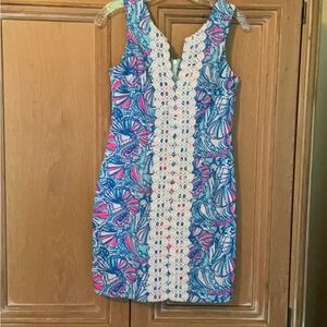 Lilly Pulitzer Blue and Pink Sleeveless Dress